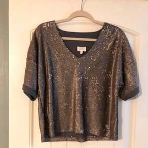 Anthropologie - Deletta sequin top